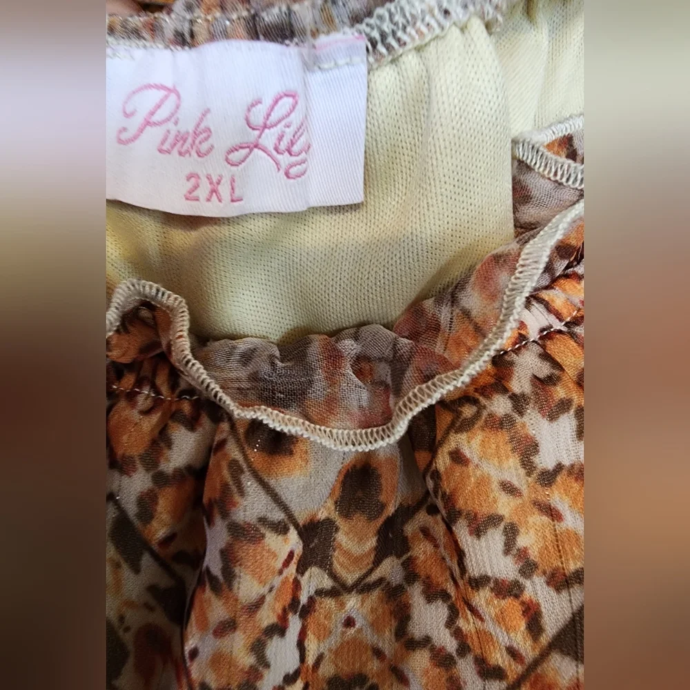 Pink Lily Humble and Kind off Shoulder Beige Mini Dress Size 2X - Picture 8 of 14